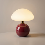 Lumen Cream Ceramic Mushroom Table Lamp
