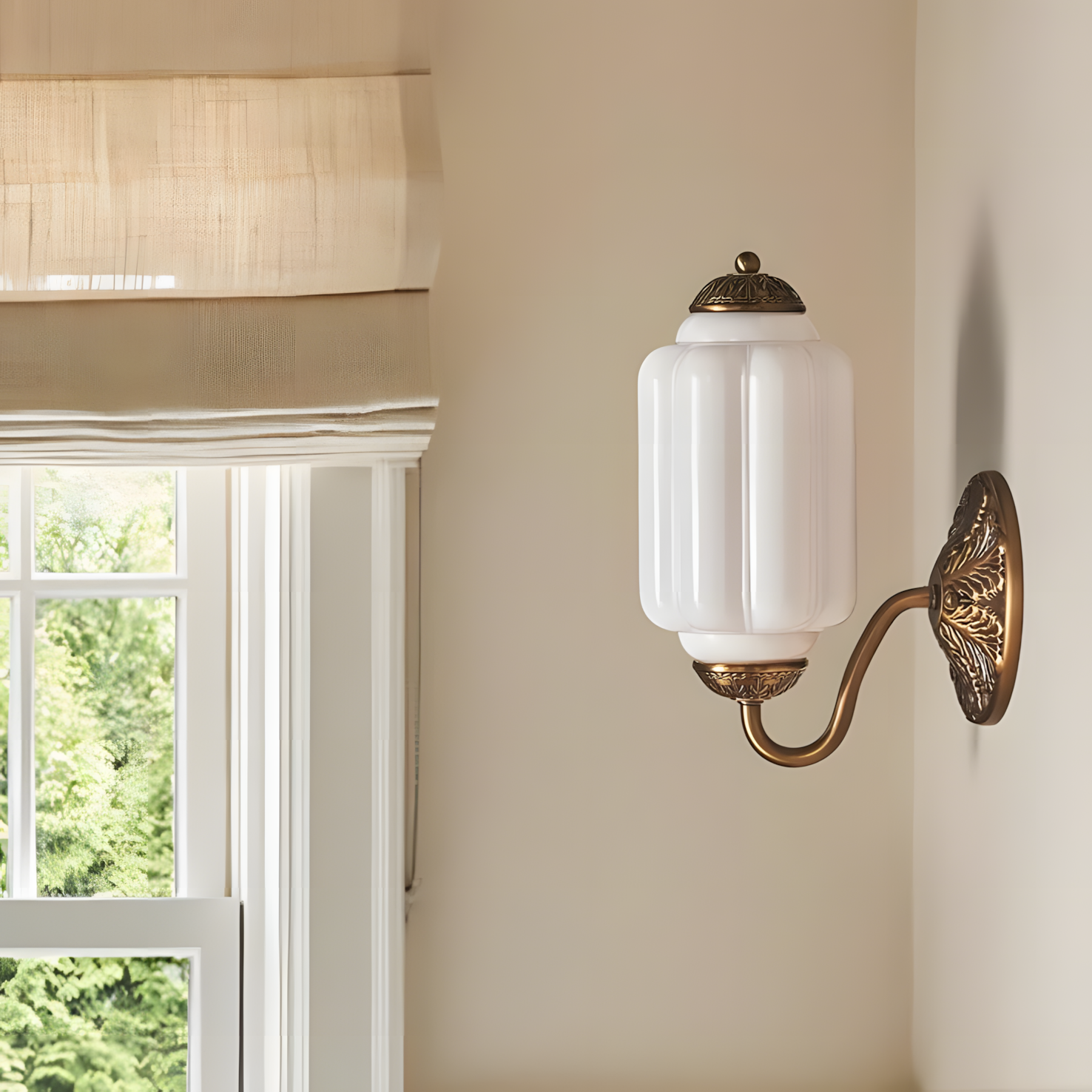 Lumen Eloise Milk Glass Wall Sconce