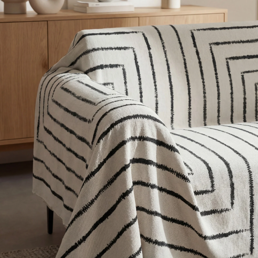 Drapée Geometric Minimalist Sofa Cover