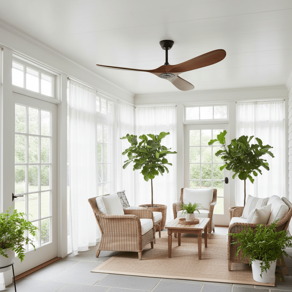 Lumen Curved Wood Blade Fan