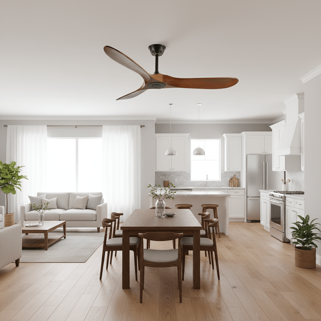 Lumen Curved Wood Blade Fan