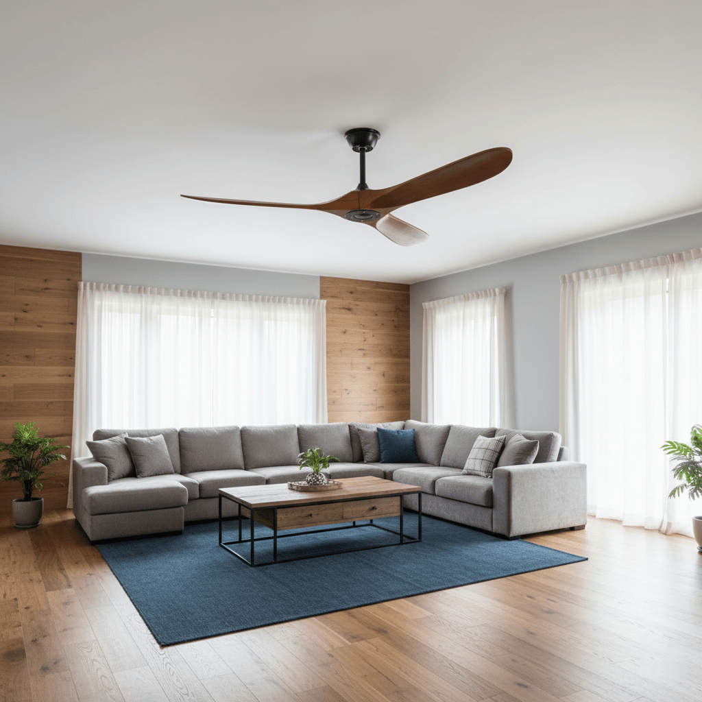 Lumen Curved Wood Blade Fan
