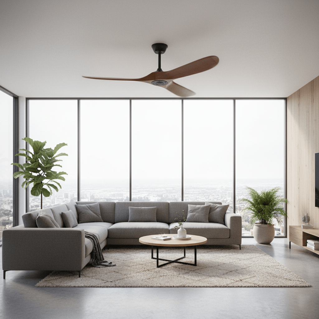 Lumen Curved Wood Blade Fan