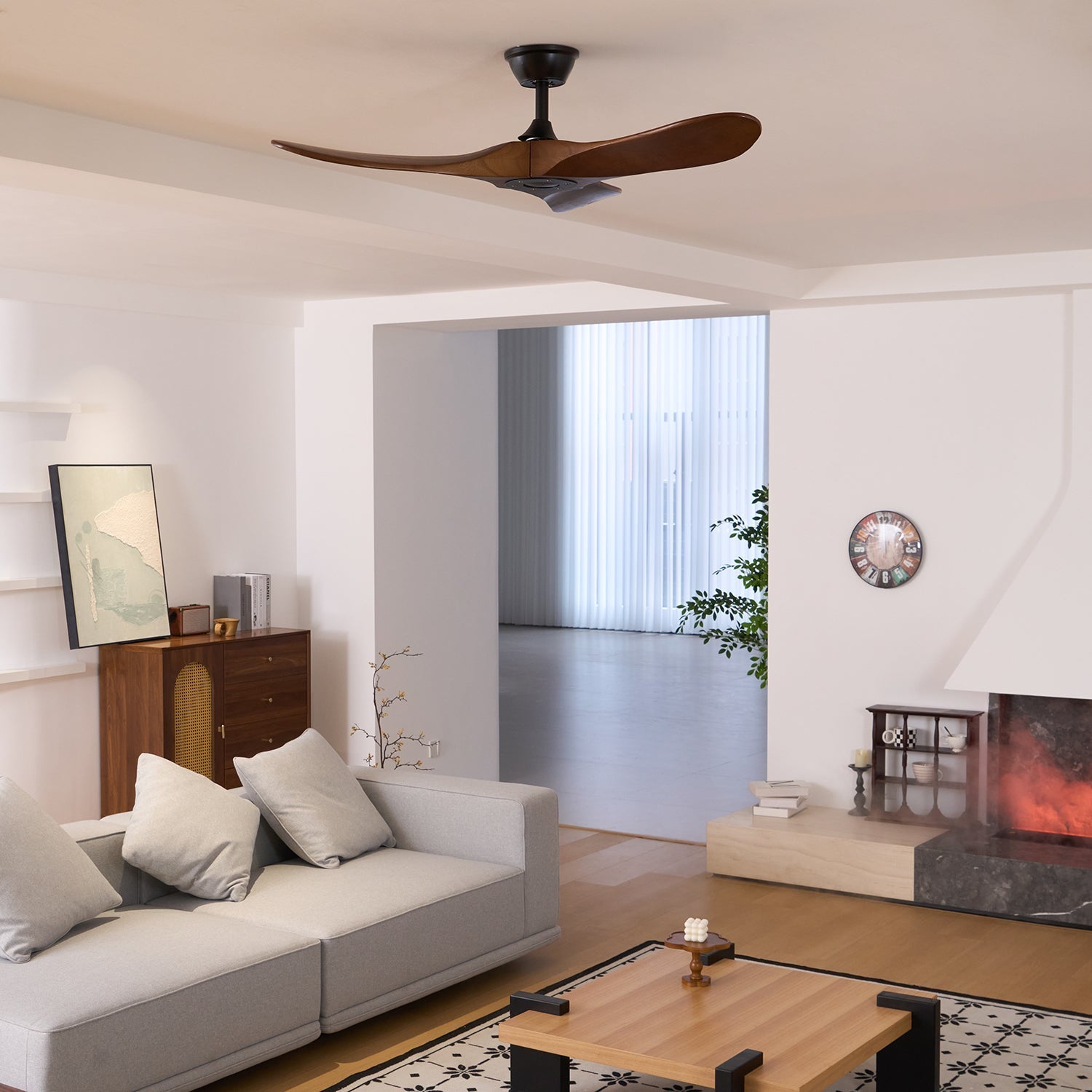 Lumen Curved Wood Blade Fan