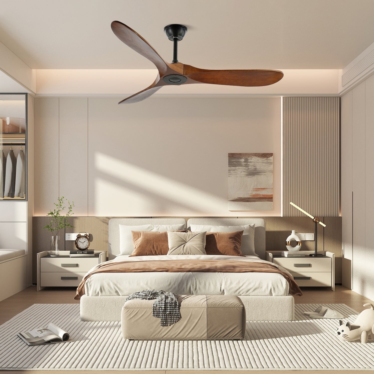 Lumen Curved Wood Blade Fan