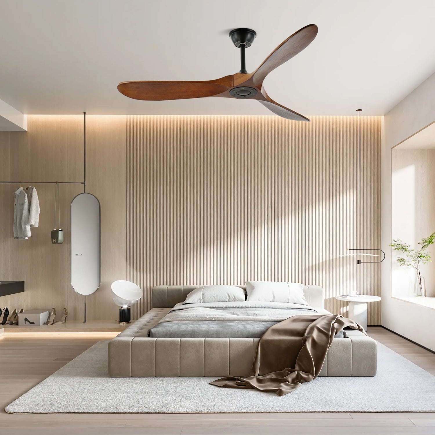 Lumen Curved Wood Blade Fan