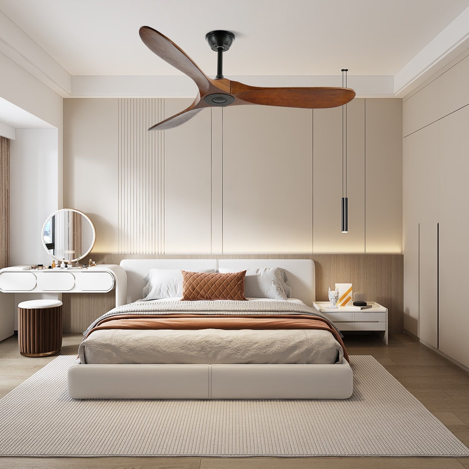 Lumen Curved Wood Blade Fan