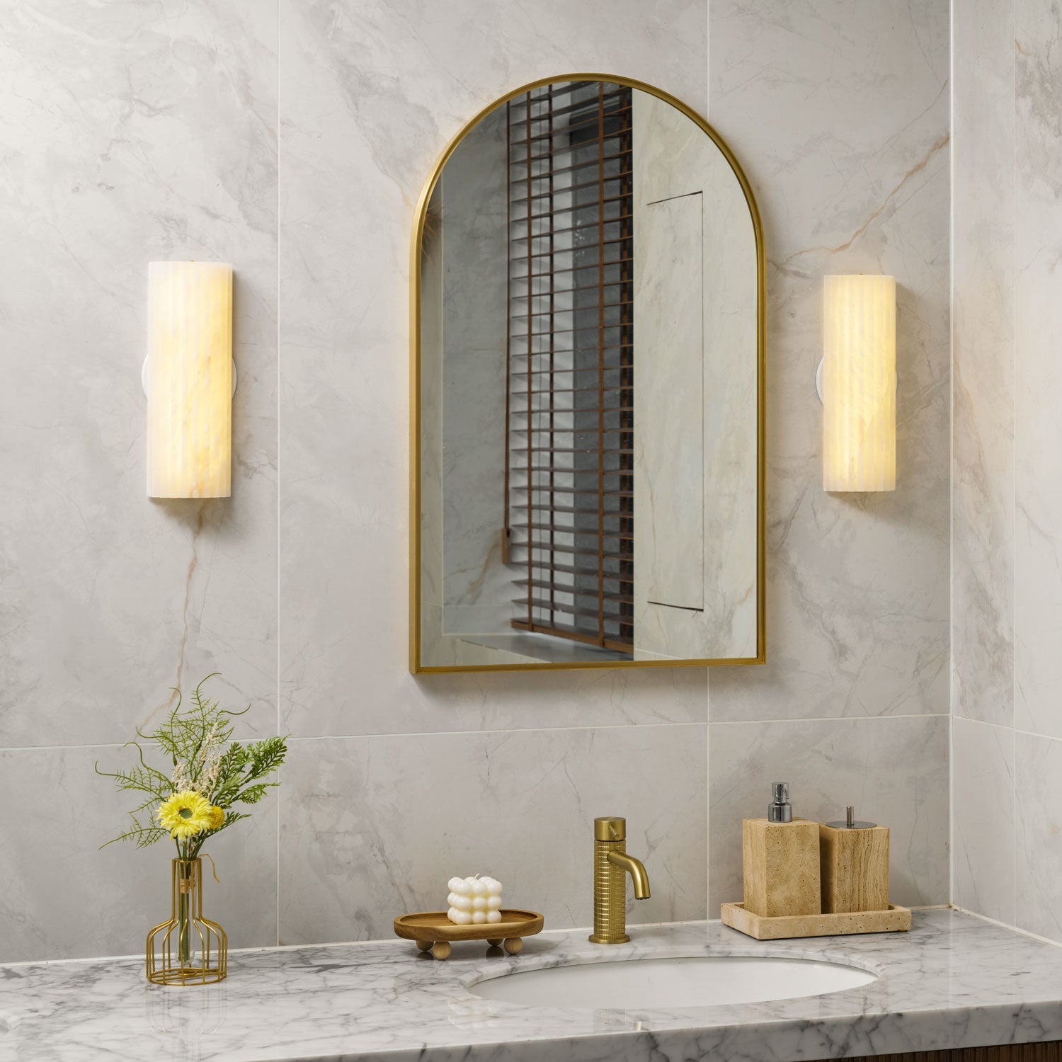 Lumen Alvia Alabaster Wall Light