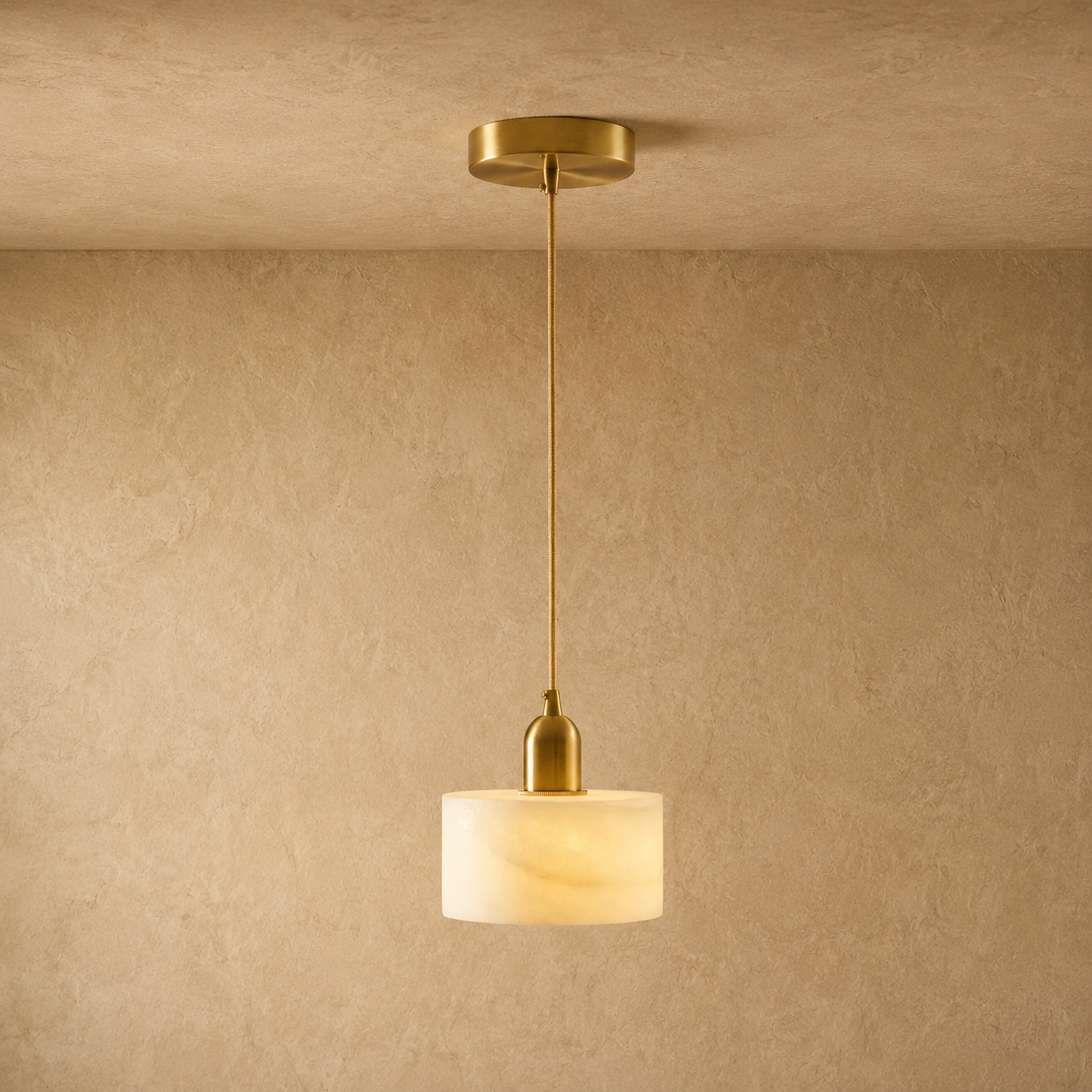 Lumen Alabaster Cylinder Pendant