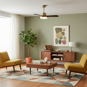 Lumen Brass Stem Wood Fan