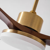 Lumen Brass Stem Wood Fan