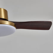 Lumen Brass Stem Wood Fan