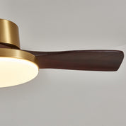 Lumen Brass Stem Wood Fan