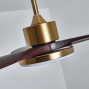 Lumen Brass Stem Wood Fan