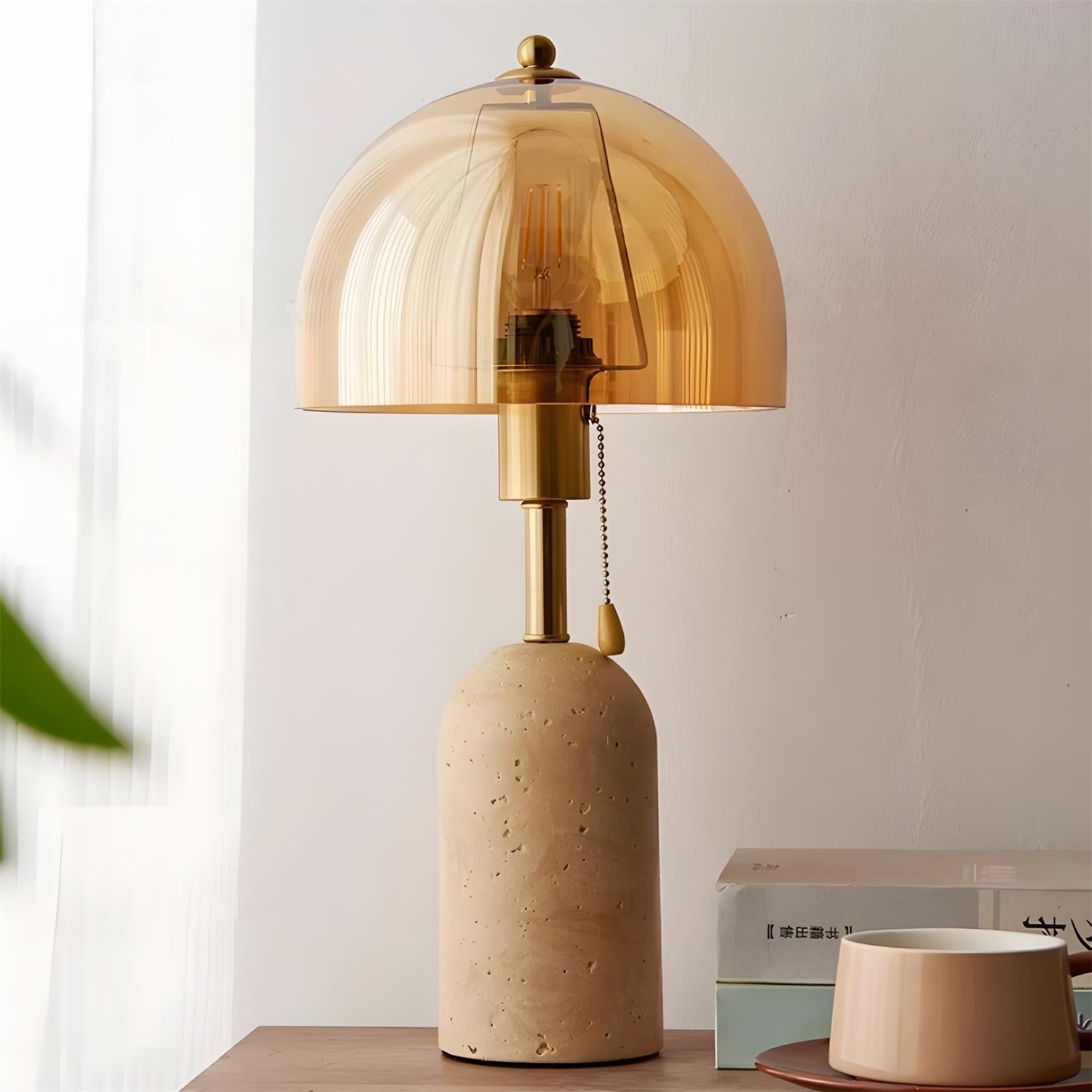 Lumen Avero Travertine Table Lamp