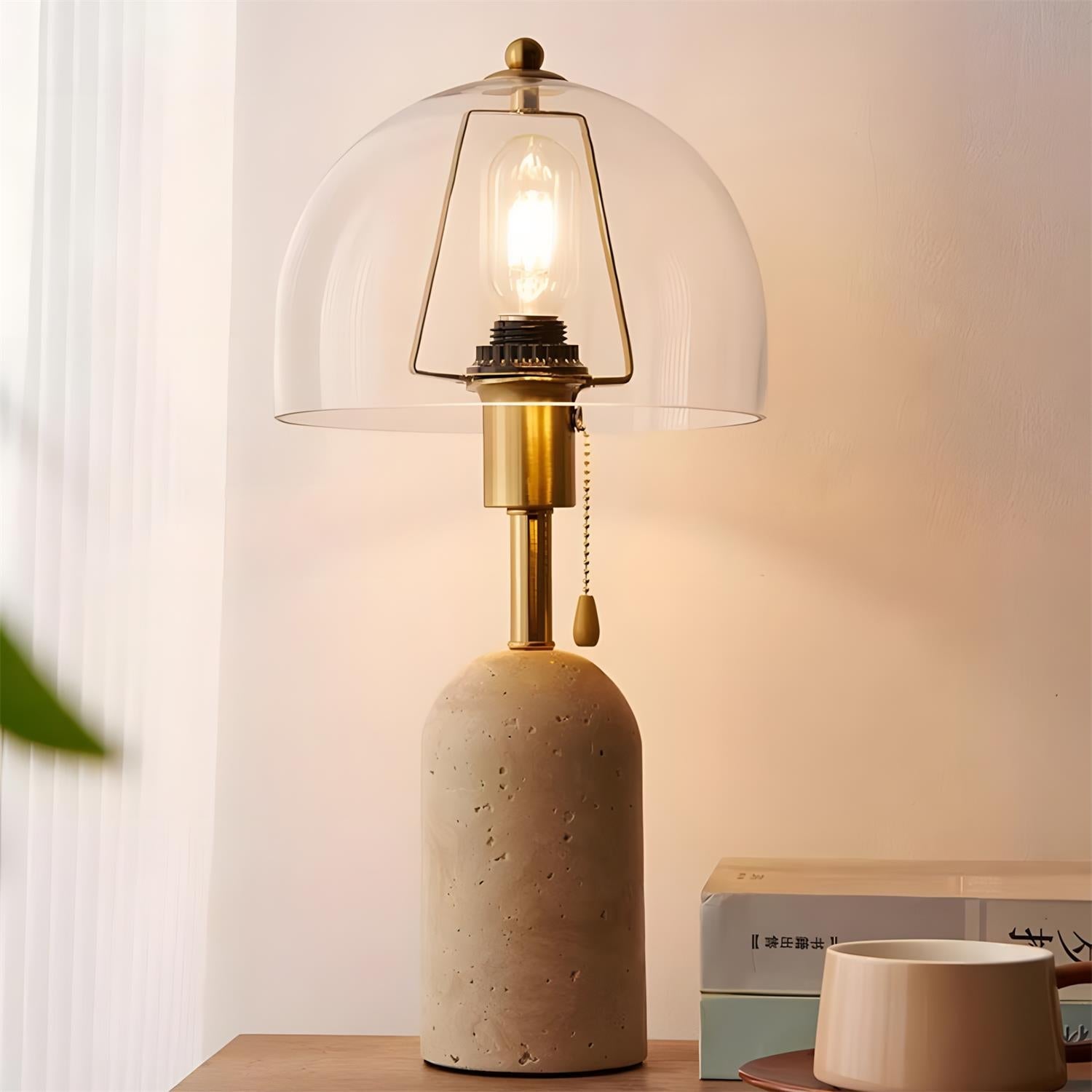 Lumen Avero Travertine Table Lamp