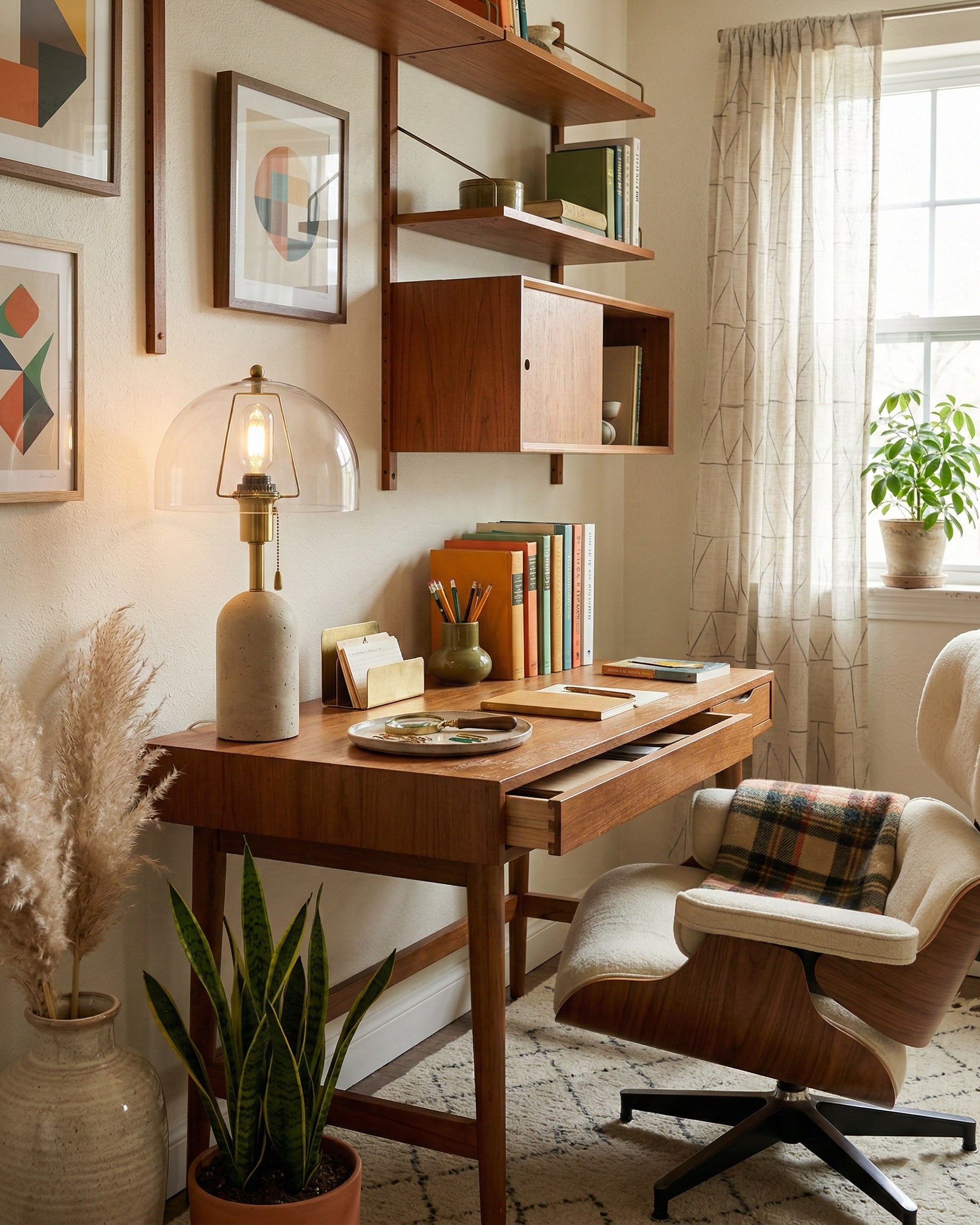 Lumen Avero Travertine Table Lamp
