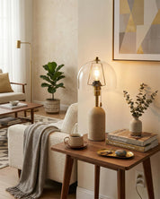 Lumen Avero Travertine Table Lamp