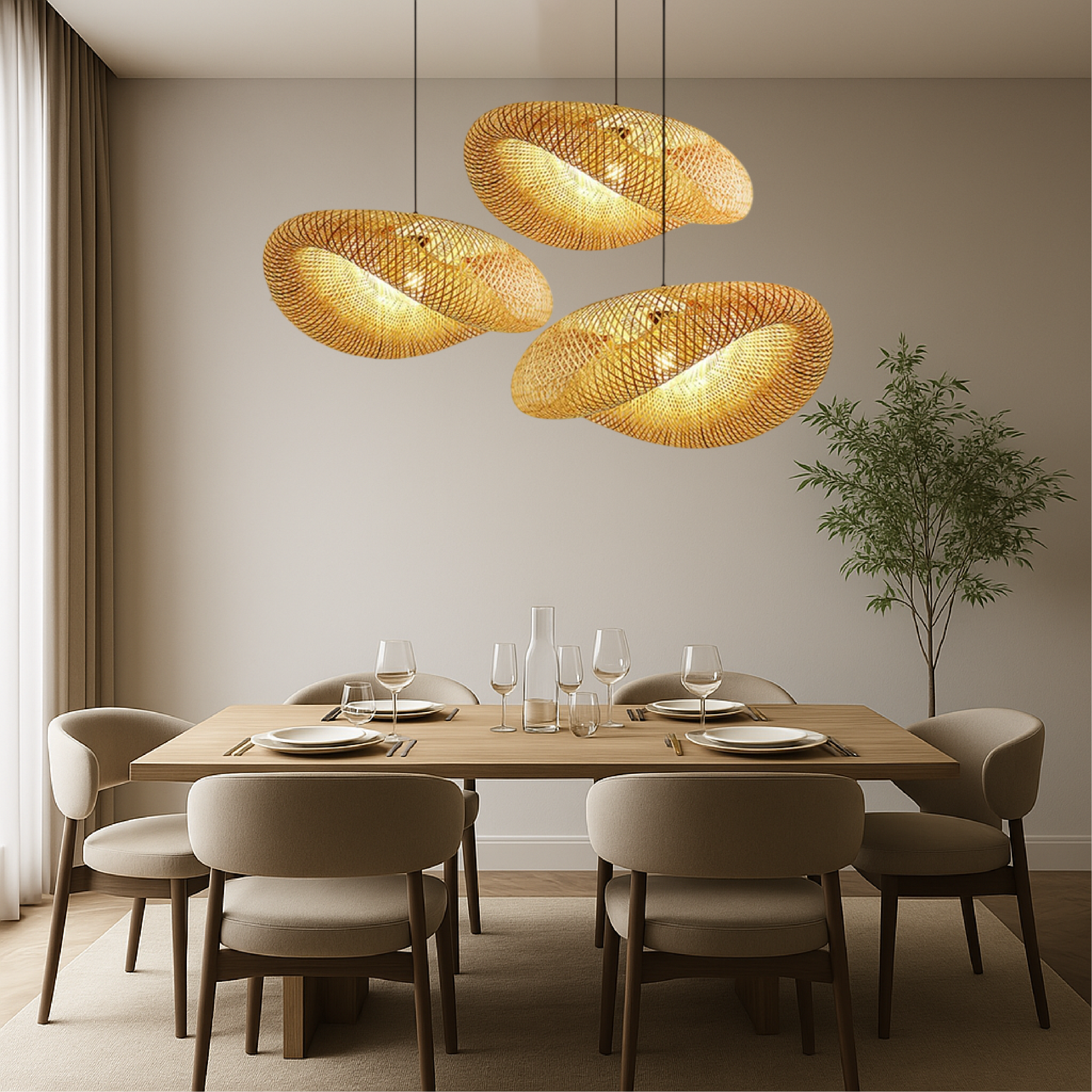 Lumen Bamboo Pendant Light
