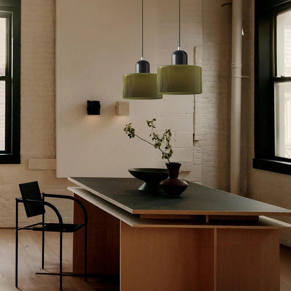 Lumen Bauhaus Round Glass Pendant Light