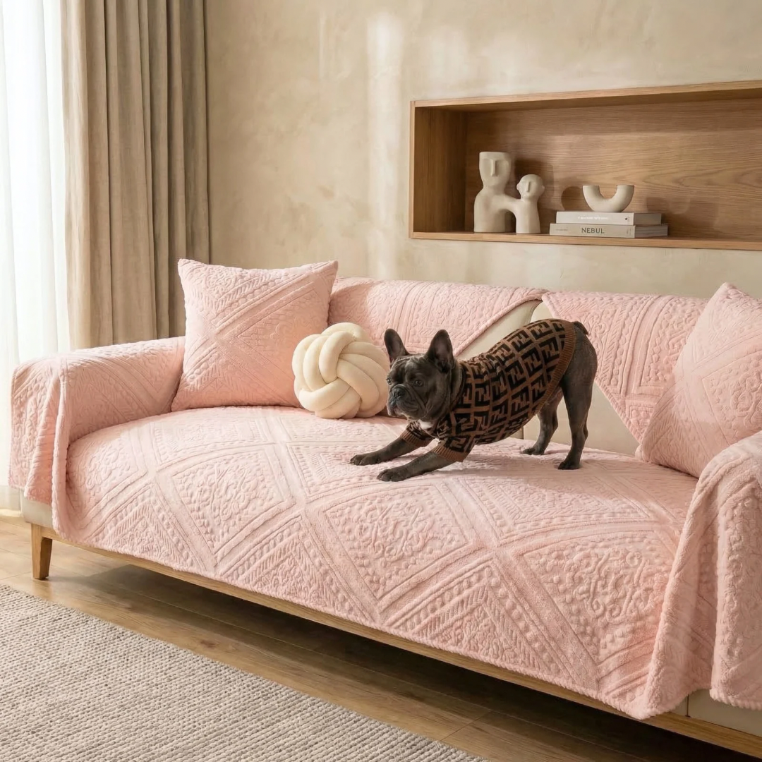 Drapée Quilted Cotton Velvet Sofa Cover