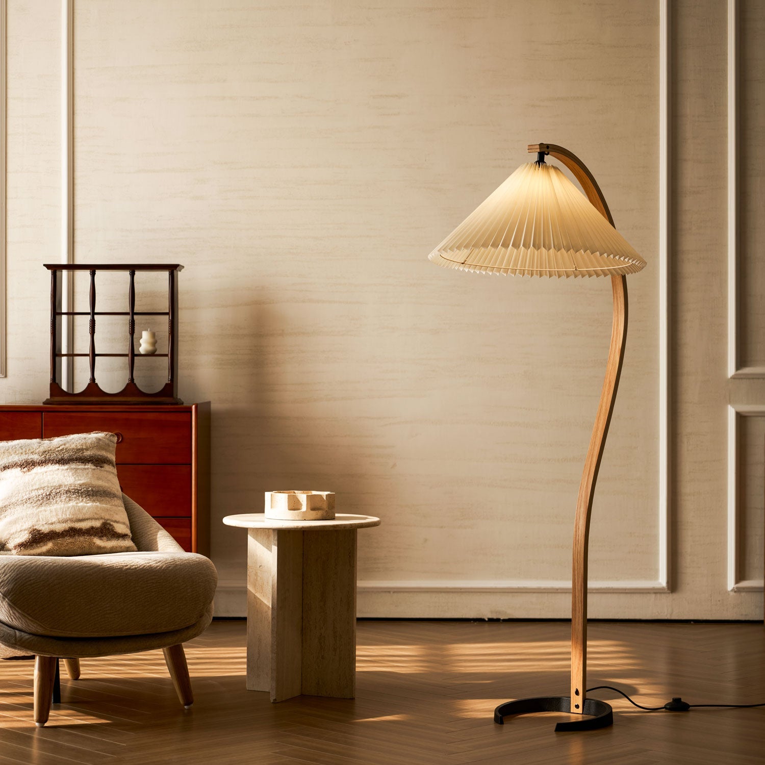 Lumen Caprani Wooden Floor Lamp