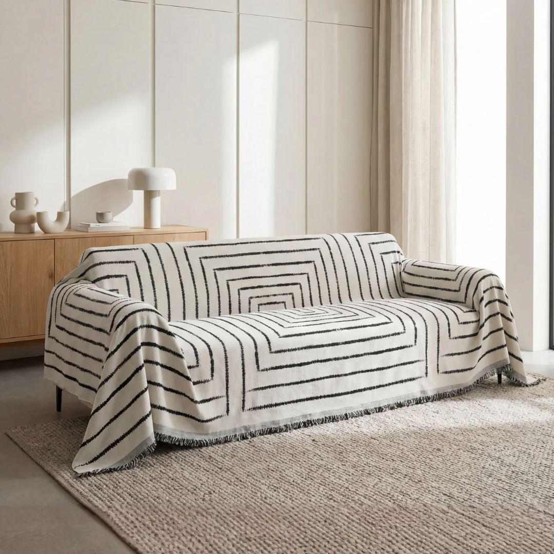 Drapée Geometric Minimalist Sofa Cover