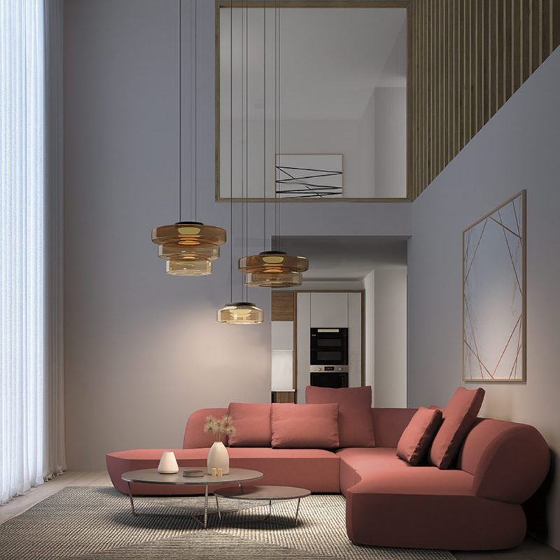 Lumen Carla Bauhaus Glass Pendant Light