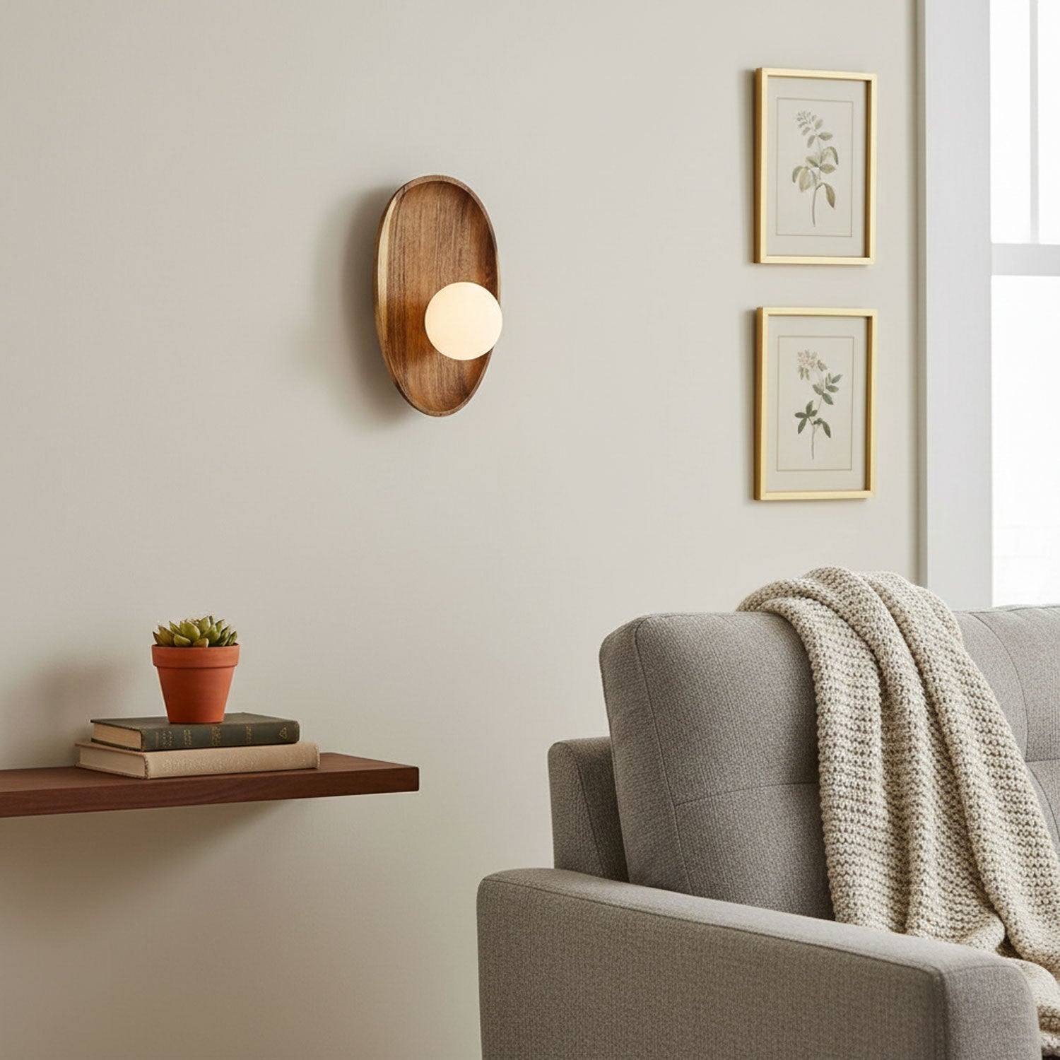 Lumen Contemporary Wooden Wall Lamp
