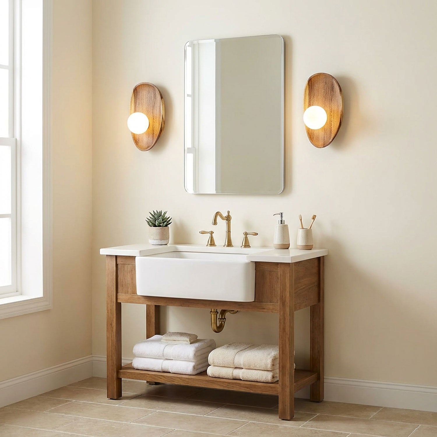 Lumen Contemporary Wooden Wall Lamp
