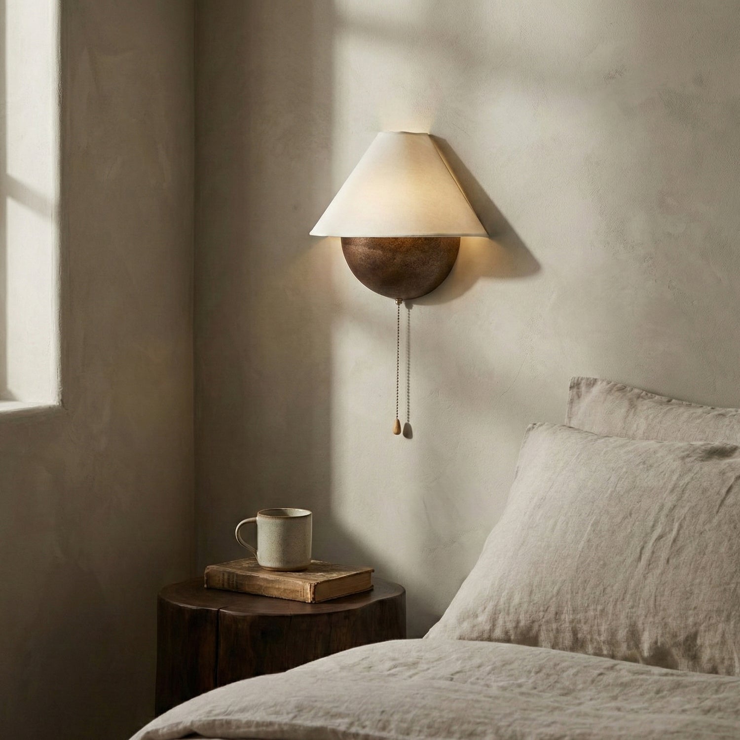 Lumen Iron Sphere Fabric Wall Sconce