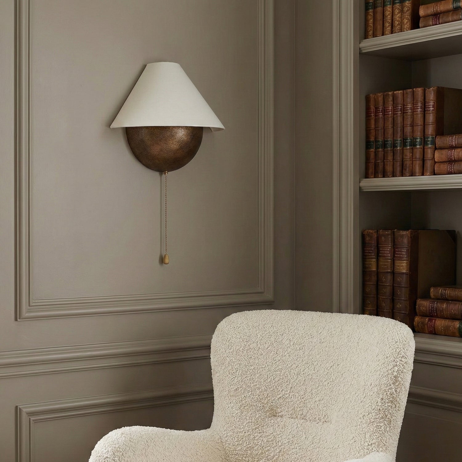 Lumen Iron Sphere Fabric Wall Sconce