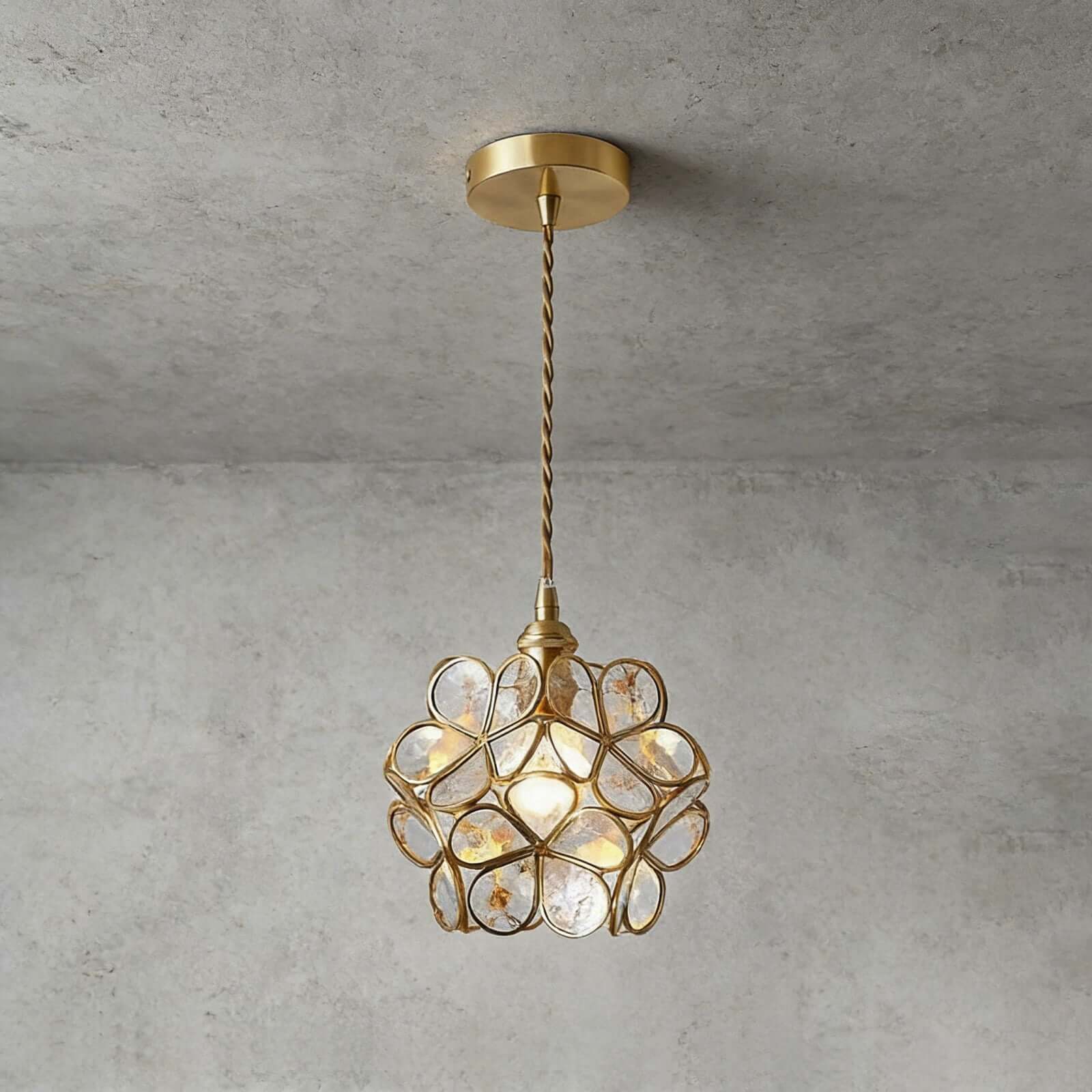 Lumen Glass Petal Louve Pendant Light