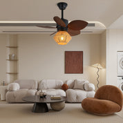 Lumen Faceted Woven Ceiling Fan
