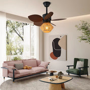 Lumen Faceted Woven Ceiling Fan