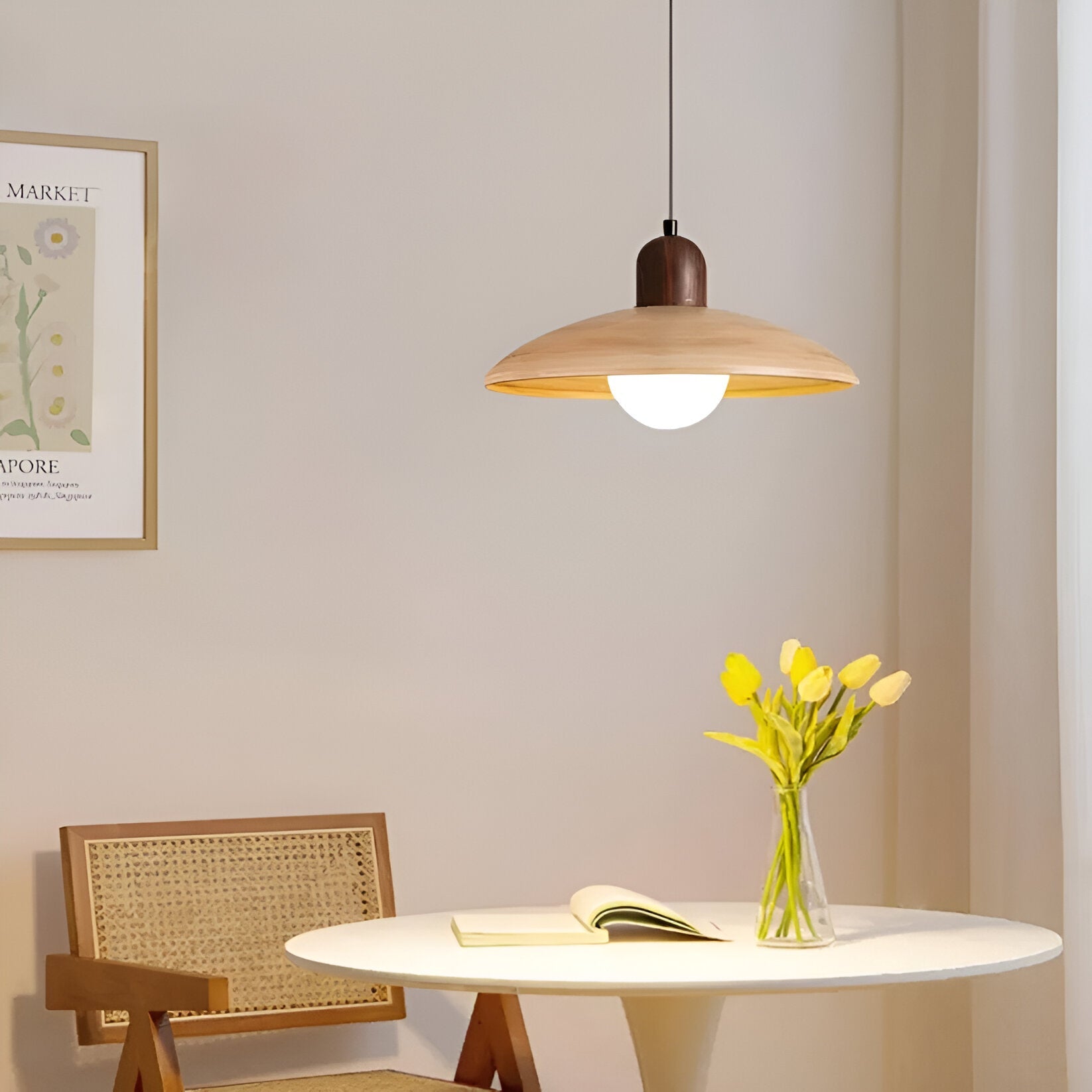 Lumen Wabi Sabi Walnut Pendant Light
