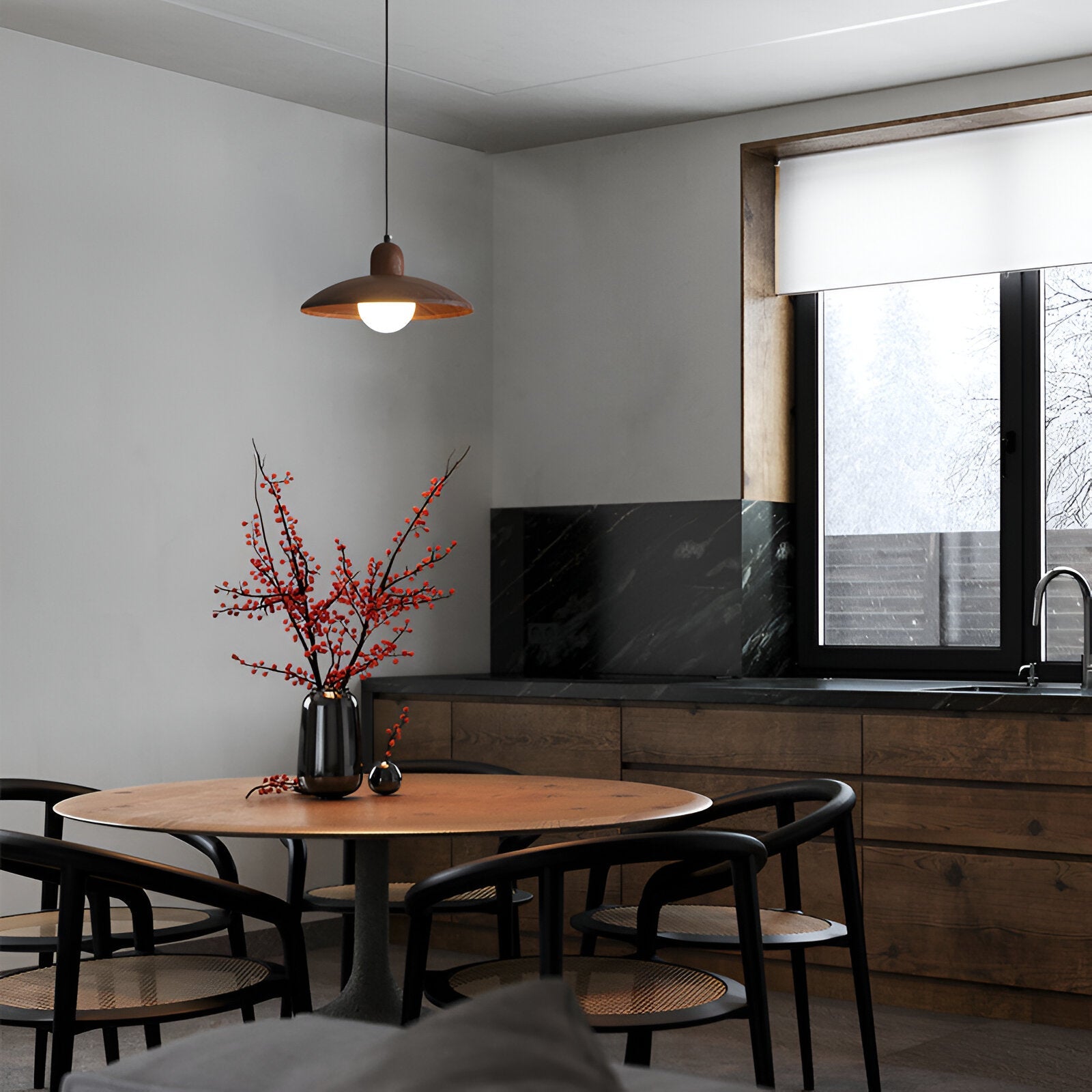 Lumen Wabi Sabi Walnut Pendant Light