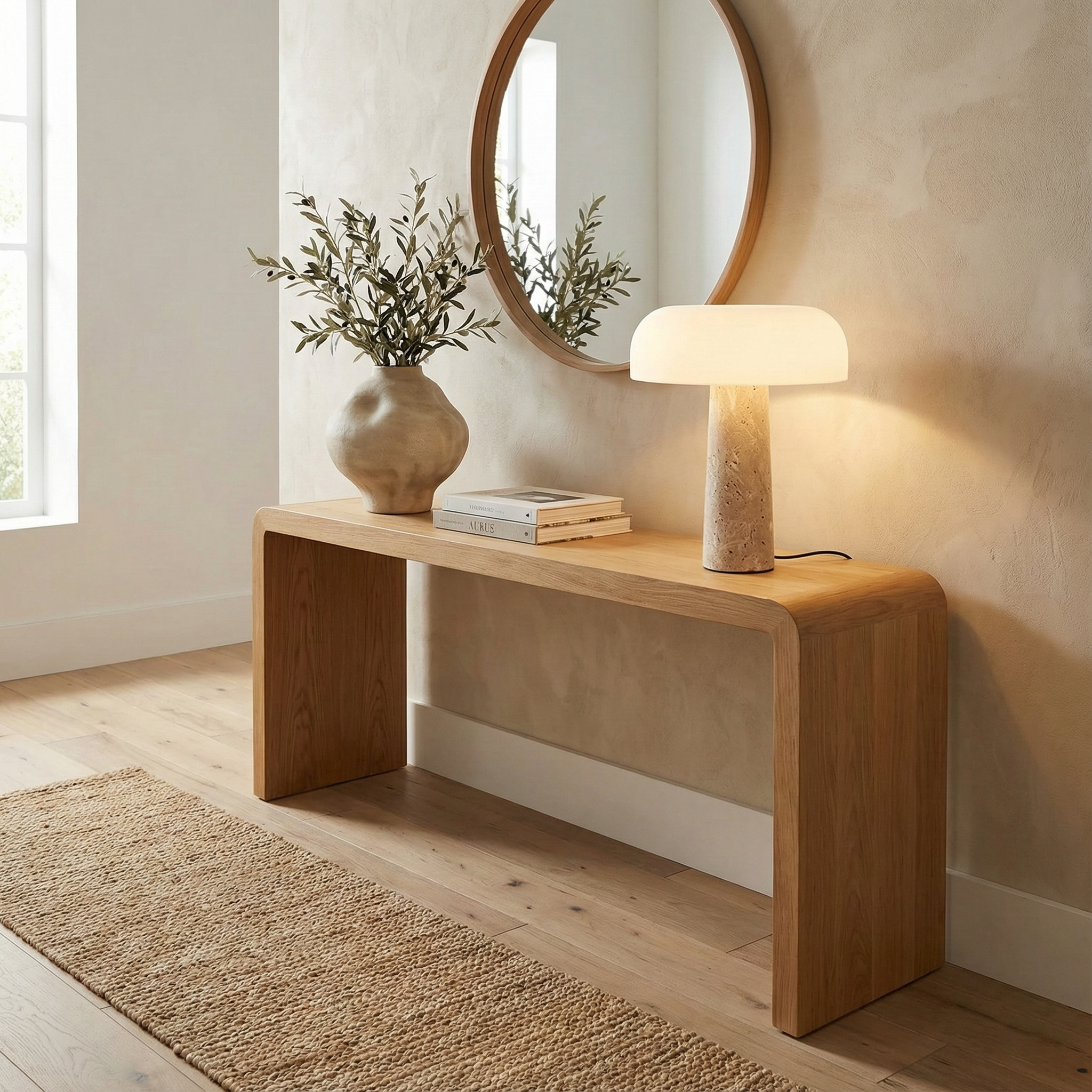 Lumen Kine Travertine Table Lamp