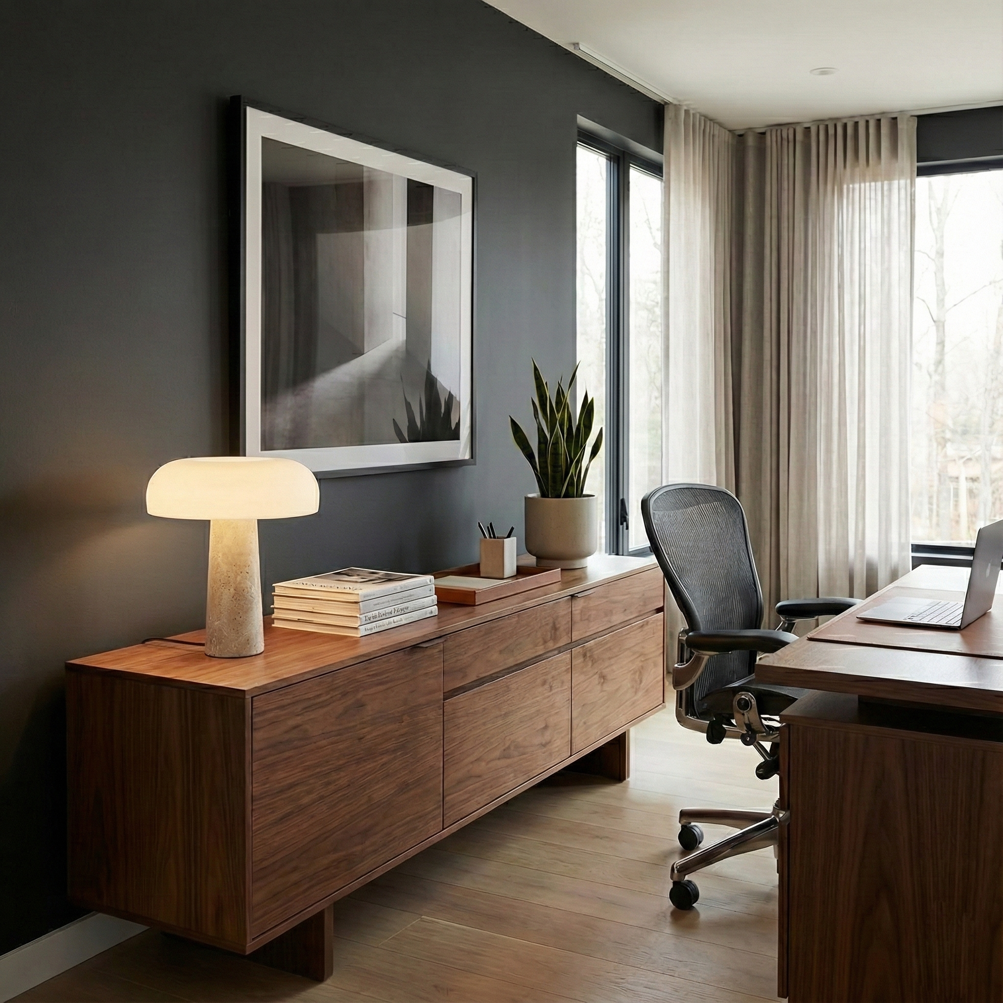 Lumen Kine Travertine Table Lamp