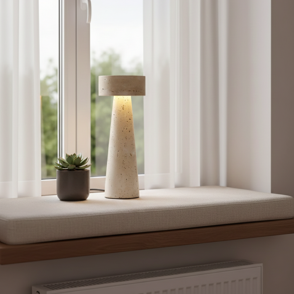 Lumen Kawa Travertine Table Lamp