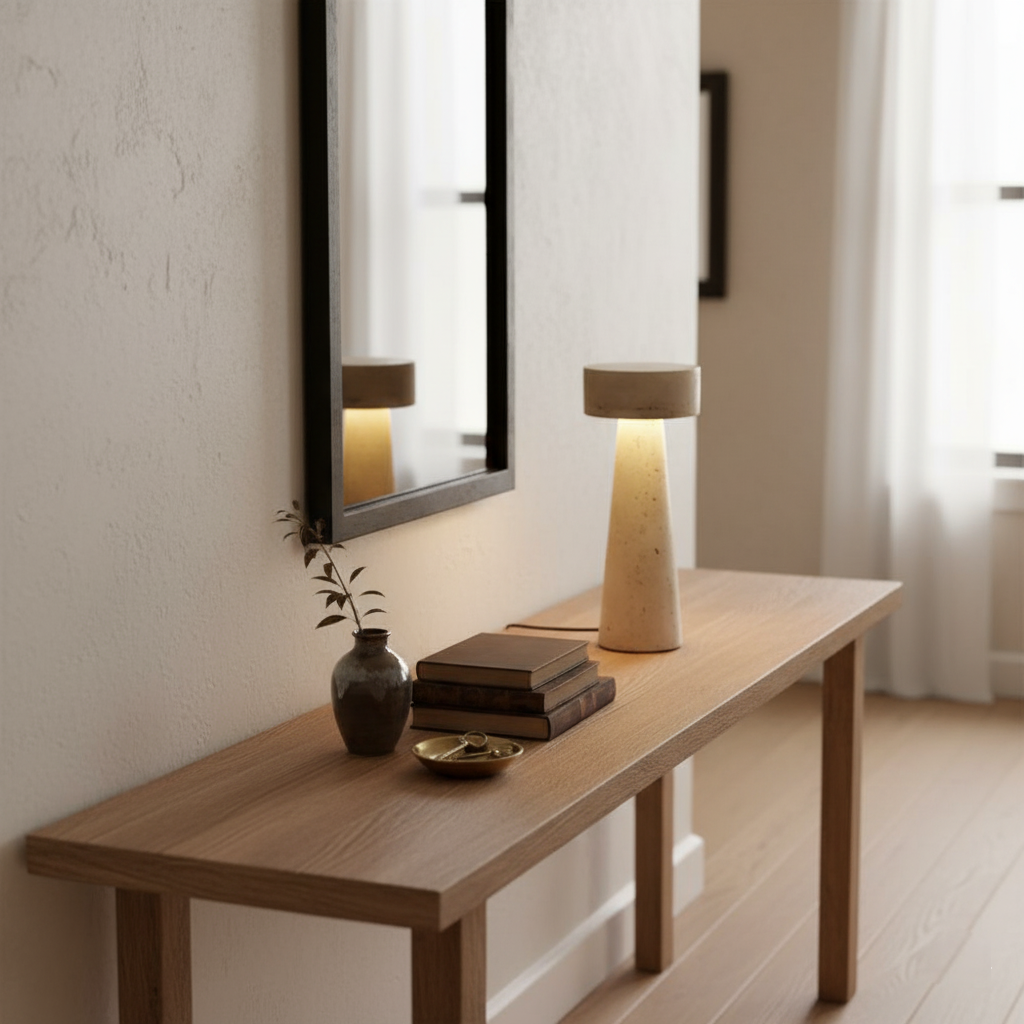 Lumen Kawa Travertine Table Lamp