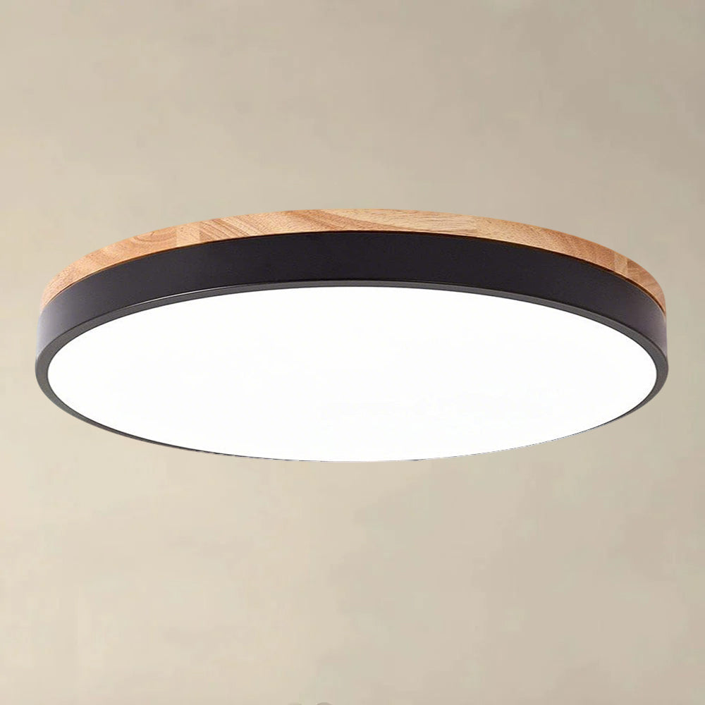 Lumen Nordic Wood Flush Ceiling Light