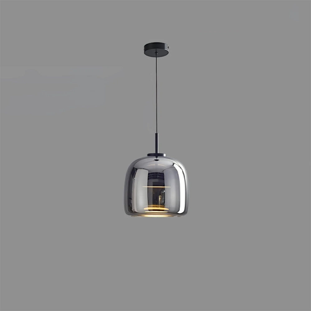 Lumen Smoked Glass Kitchen Pendant Light