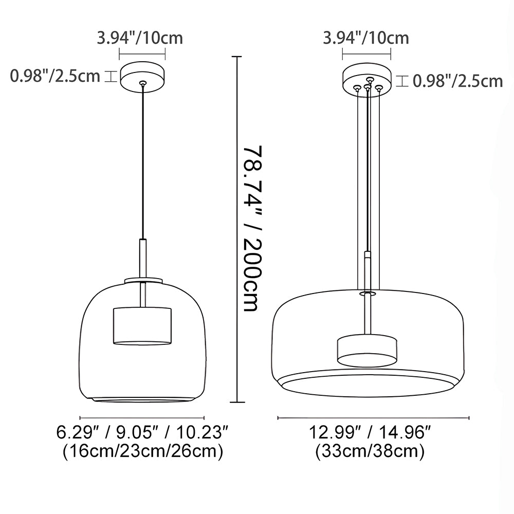 Lumen Smoked Glass Kitchen Pendant Light