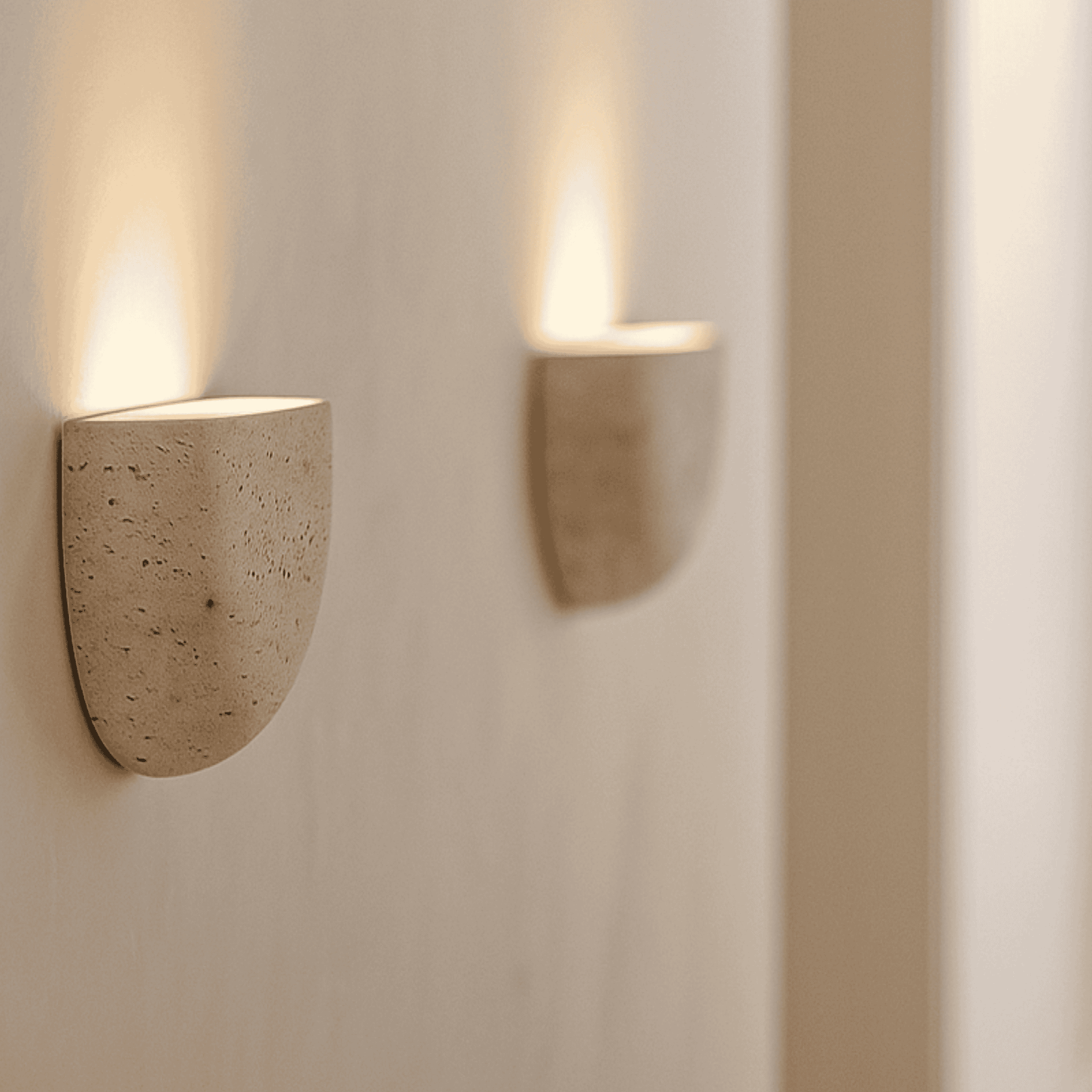 Lumen Travertine Stone Wall Lamp
