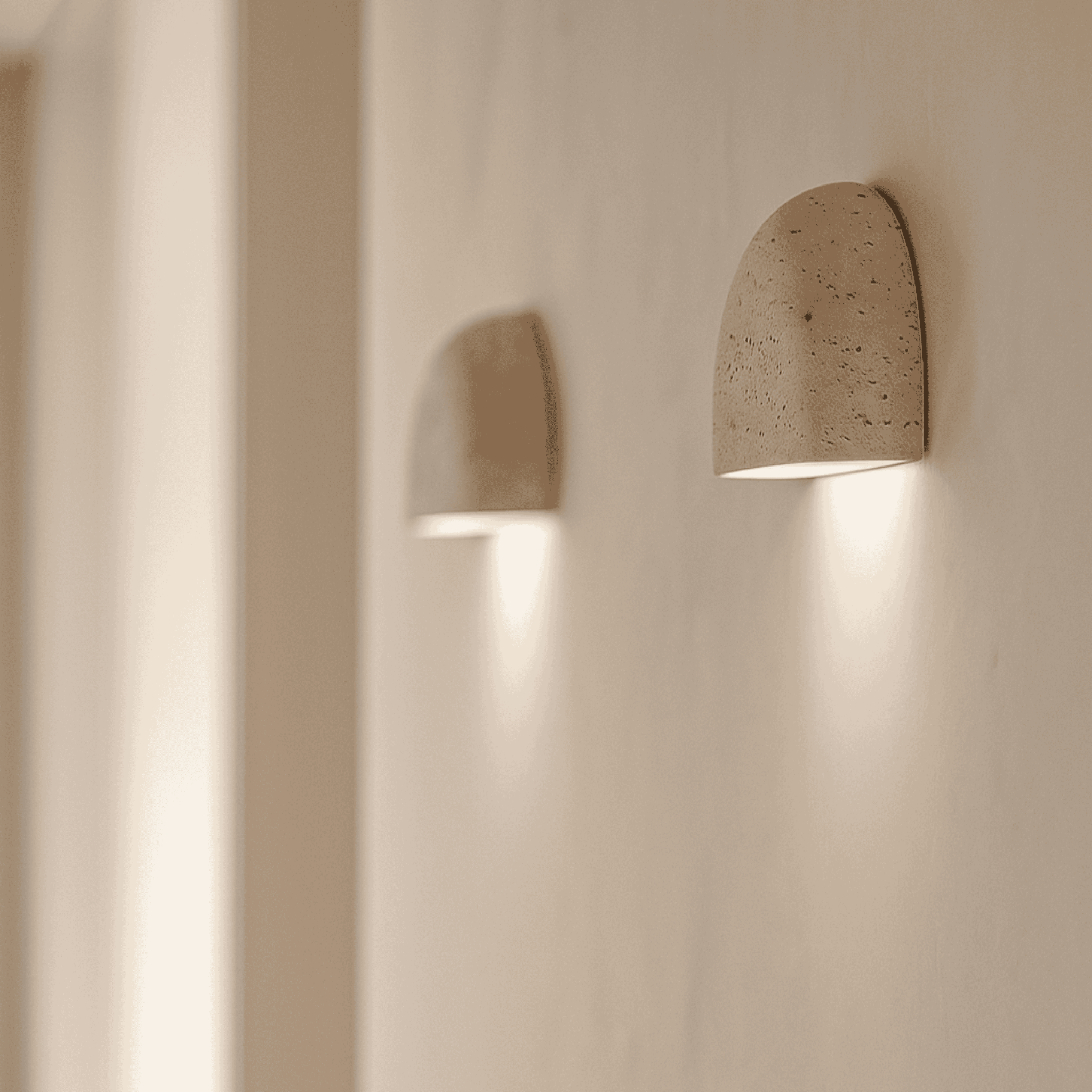 Lumen Travertine Stone Wall Lamp