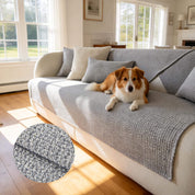 Drapée Linen Sofa Cover for Pets, Sectional Sofa Cover