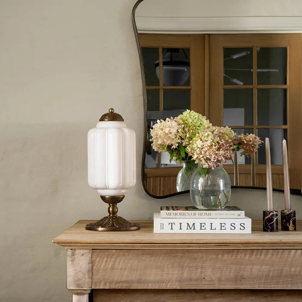 Lumen French Cream Glass Table Lamp