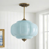 Lumen Milk Pumpkin Glass Pendant Light