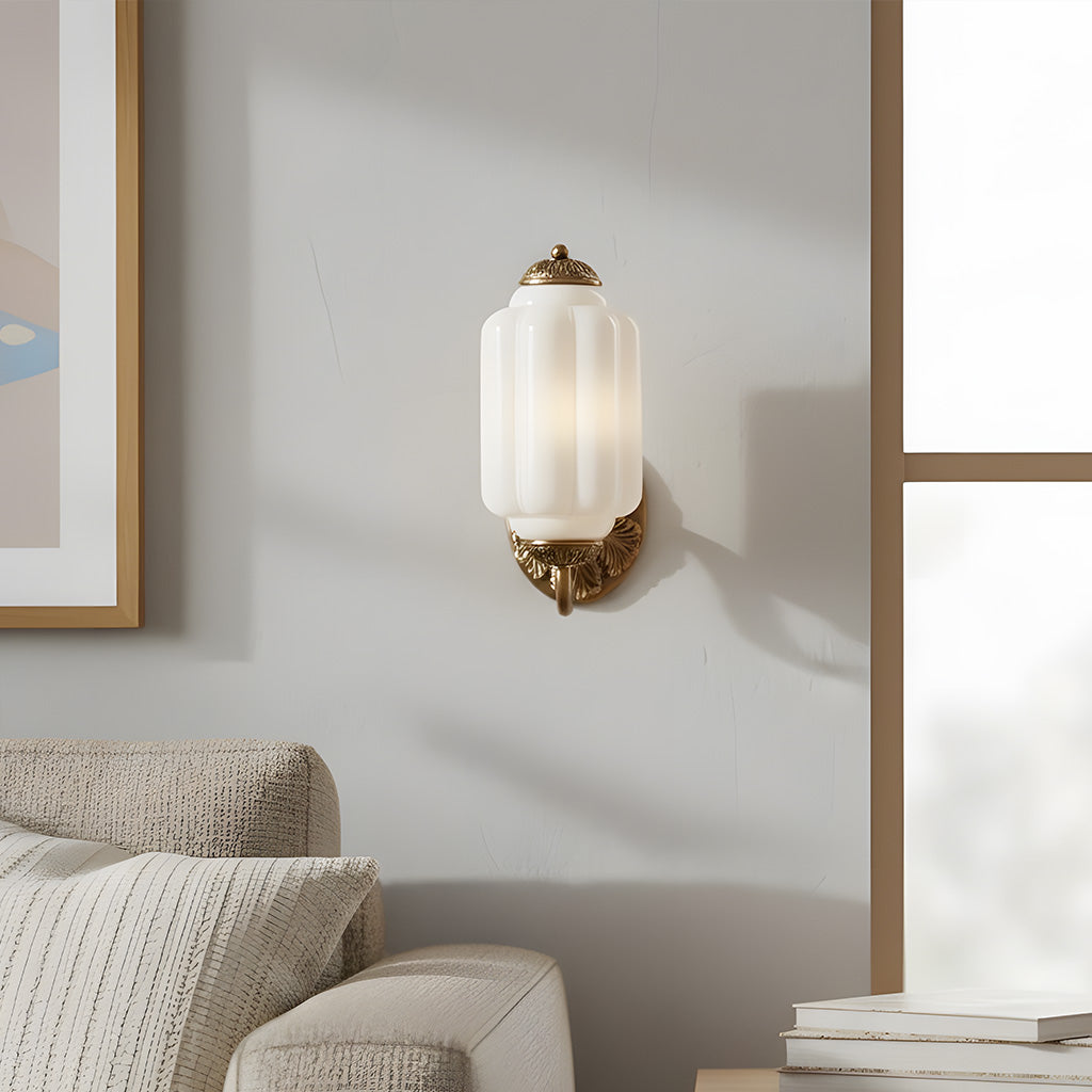 Lumen Eloise Milk Glass Wall Sconce